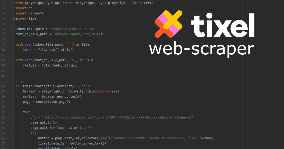 Tixel Web Scraper